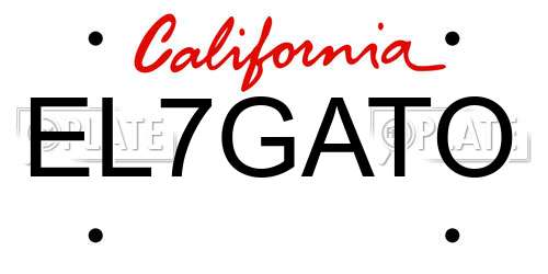 EL7GATO California License Plate