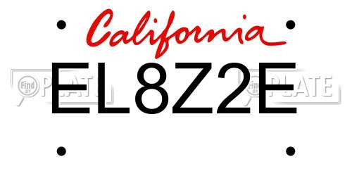 EL8Z2E California License Plate