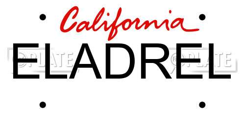 ELADREL California License Plate