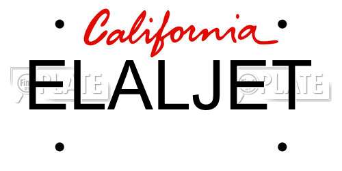 ELALJET California License Plate