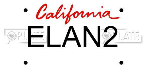 ELAN2 California License Plate