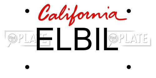 ELBIL California License Plate