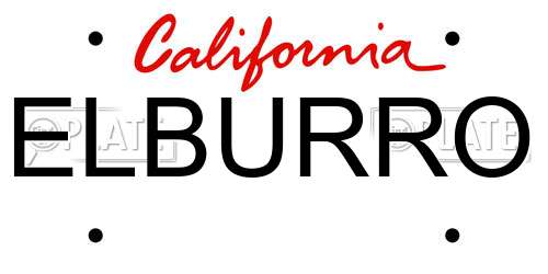 ELBURRO California License Plate