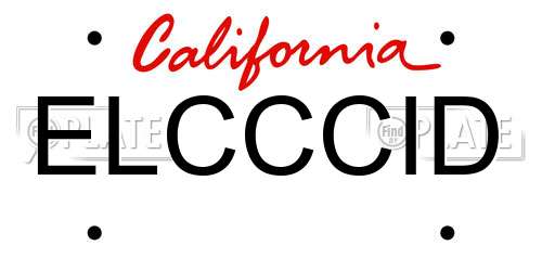 ELCCCID California License Plate