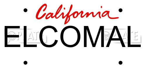 ELCOMAL California License Plate