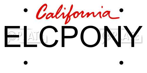 ELCPONY California License Plate
