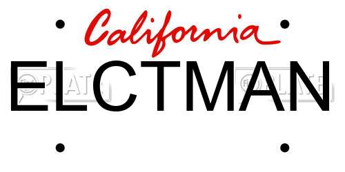 ELCTMAN California License Plate