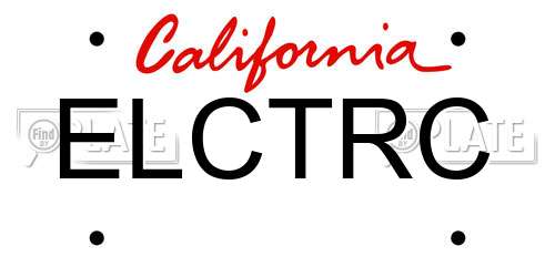 ELCTRC California License Plate