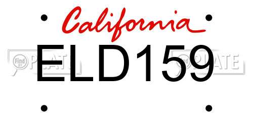 ELD159 California License Plate
