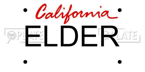 ELDER California License Plate