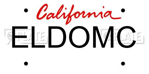 ELDOMC California License Plate