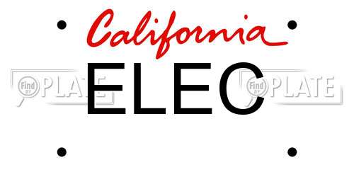 ELEC California License Plate