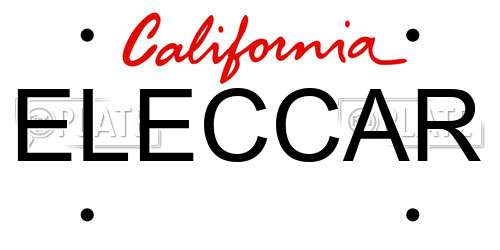 ELECCAR California License Plate