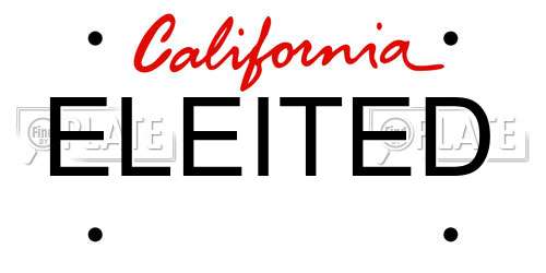 ELEITED California License Plate