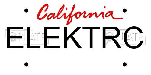 ELEKTRC California License Plate