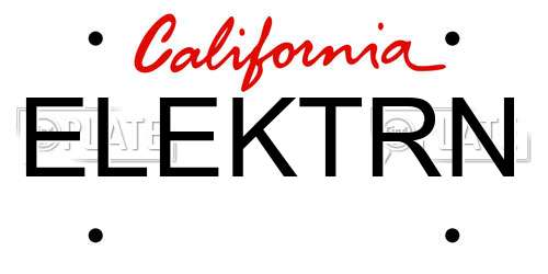 ELEKTRN California License Plate