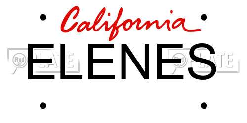 ELENES California License Plate