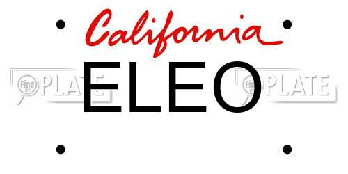 ELEO California License Plate