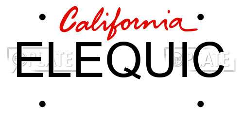 ELEQUIC California License Plate