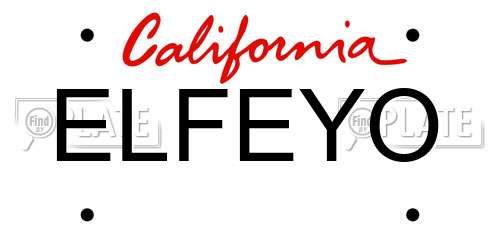 ELFEYO California License Plate