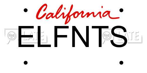 ELFNTS California License Plate