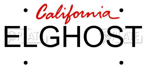 ELGHOST California License Plate
