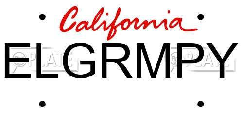ELGRMPY California License Plate