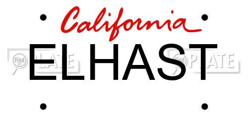 ELHAST California License Plate
