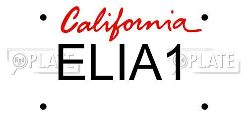 ELIA1 California License Plate
