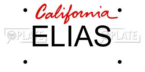 ELIAS California License Plate
