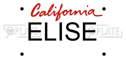 ELISE California License Plate