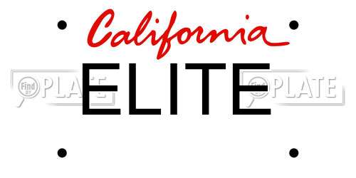 ELITE California License Plate