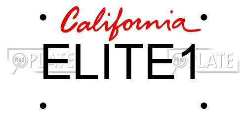 ELITE1 California License Plate