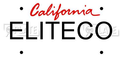 ELITECO California License Plate
