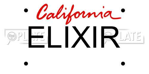 ELIXIR California License Plate