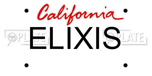 ELIXIS California License Plate