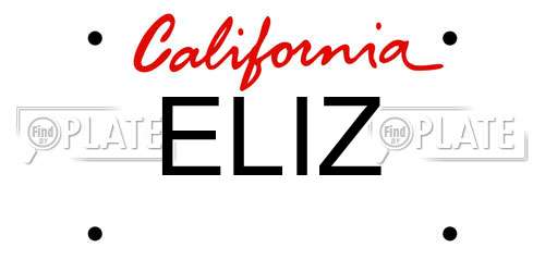 ELIZ California License Plate