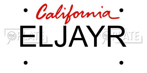ELJAYR California License Plate