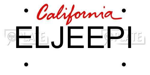ELJEEPI California License Plate