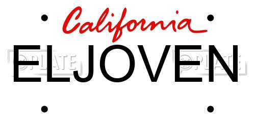 ELJOVEN California License Plate