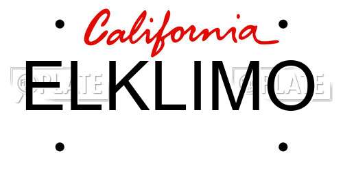 ELKLIMO California License Plate