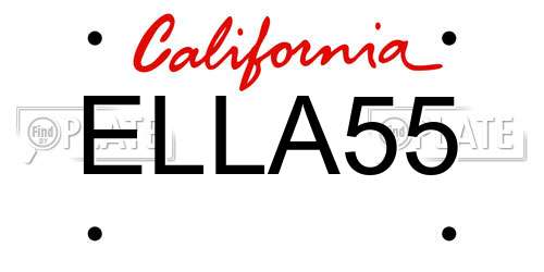 ELLA55 California License Plate