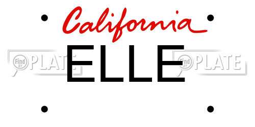 ELLE California License Plate