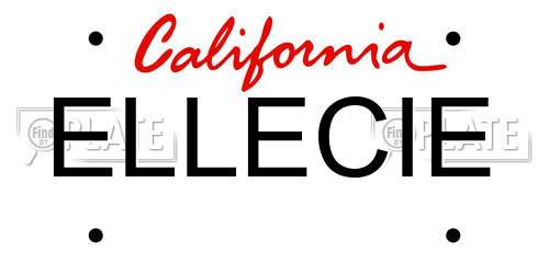 ELLECIE California License Plate