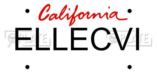 ELLECVI California License Plate