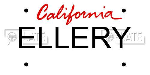 ELLERY California License Plate