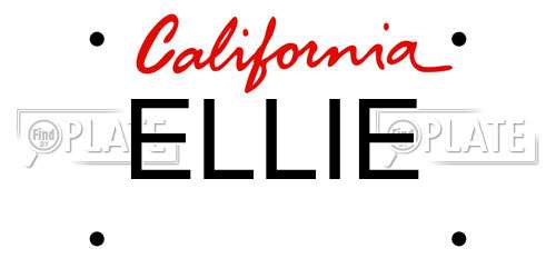 ELLIE California License Plate