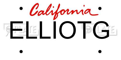 ELLIOTG California License Plate