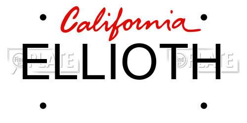 ELLIOTH California License Plate