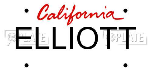 ELLIOTT California License Plate